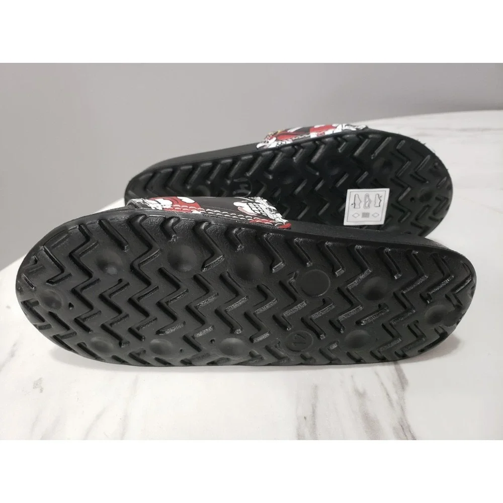 NEW SIZE 12 Ed Hardy Youth Kids Slides flip-Flops Black Pirate Slip On‎ sandals